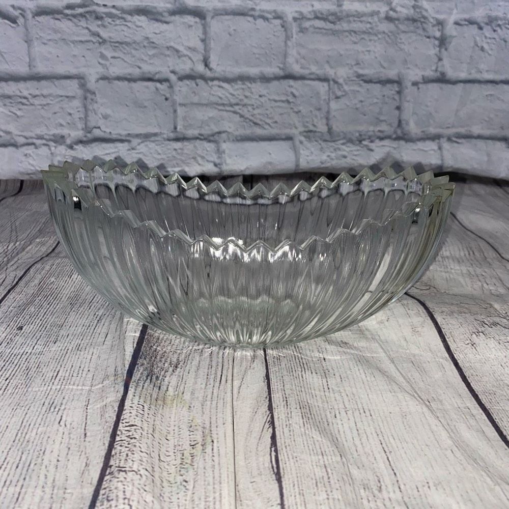 Vintage Glass half oval multipurpose clear bowl